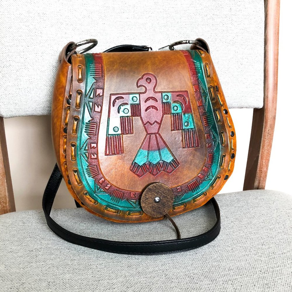 Indigenous Handmade Faux Leather Purse Bag